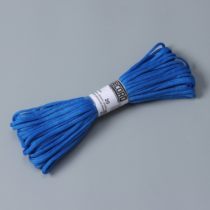 Шнур бытовой «Помощница», d=4 мм, 20 м, цвет синий