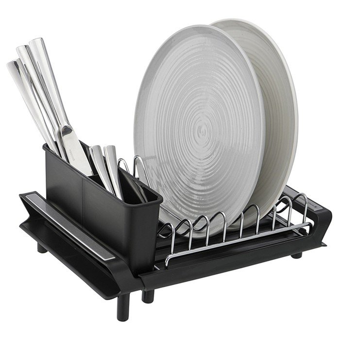 Сушилка для посуды Smart Solutions Atle, раздвижная малая, цвет чёрный