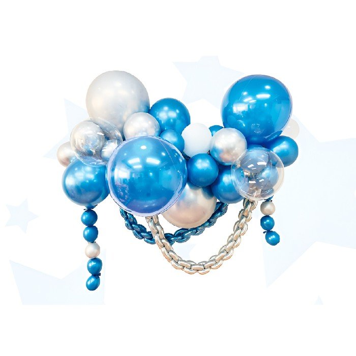Набор для создания композиций из воздушных шаров, набор 52 шт., синий, серебро