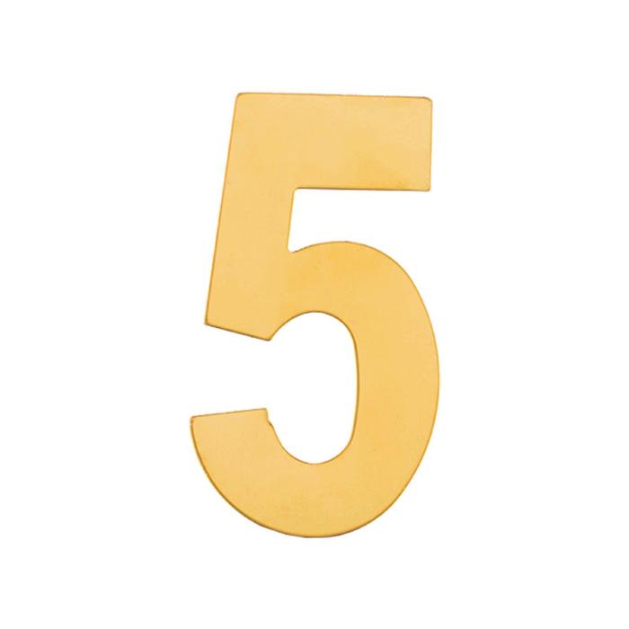 Номер дверной "5" MARLOK, металл, цвет золото