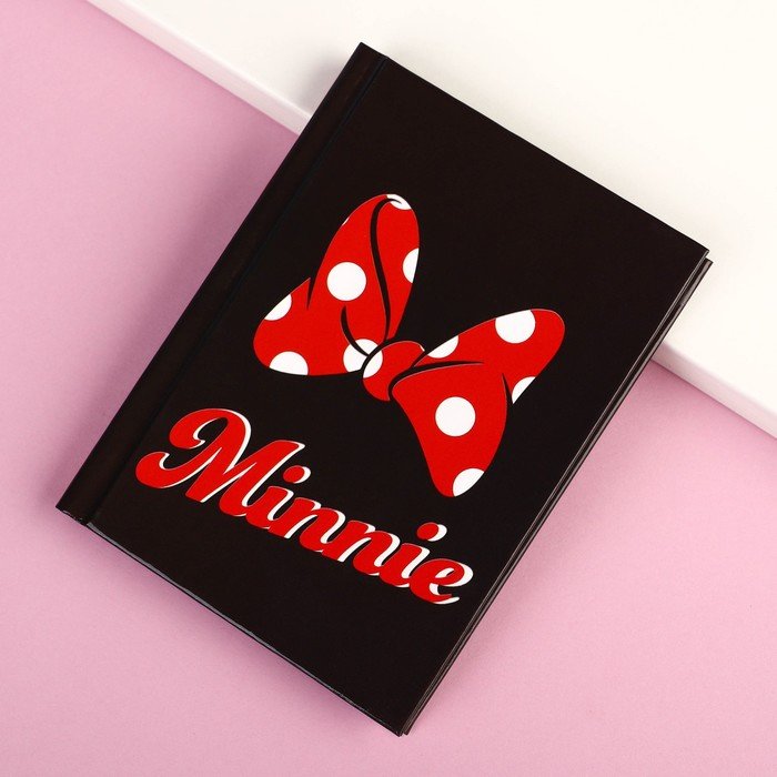 Блокнот А7 "Minnie", 64 листа, в твёрдой обложке, Минни Маус