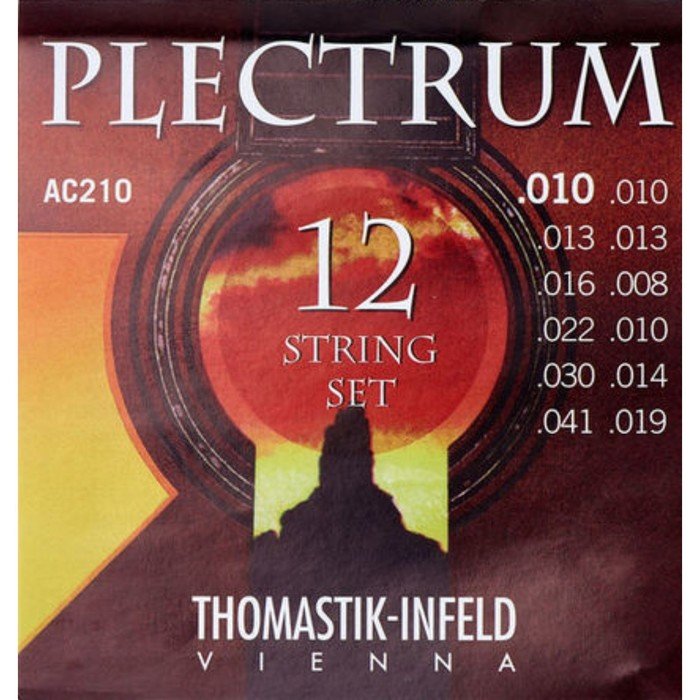 Комплект струн для 12-струнной акустической гитары AC210 Plectrum сталь/бронза, 010-041