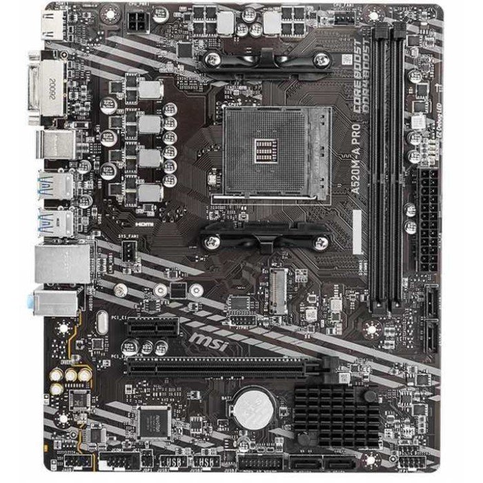 Материнская плата MSI A520M-A PRO Soc-AM4 AMD A520 2xDDR4 mATX AC`97 8ch(7.1) GbLAN RAID+DVI   10044
