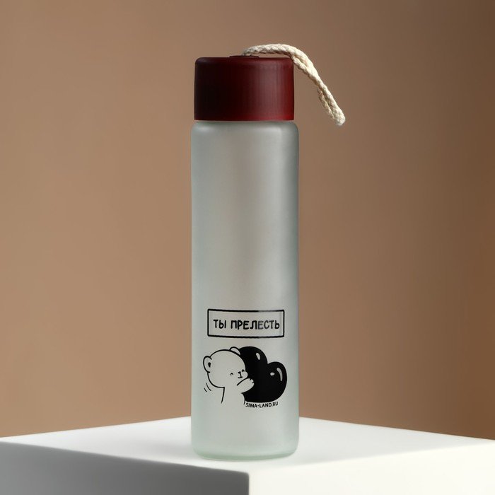 Бутылка для воды "Ты прелесть", стекло, цвет МИКС, 350 мл
