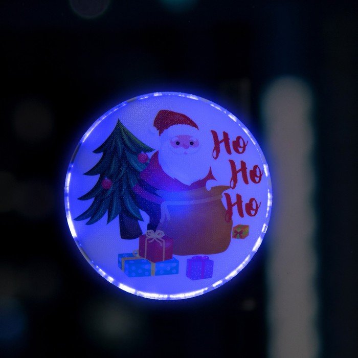 Светодиодная игрушка на липучке «Дед Мороз с ёлкой» 13 см, батарейки LR44х3, свечение мульти