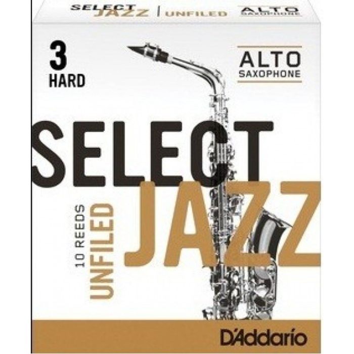 Трости для саксофона Rico RRS10ASX3H Select Jazz альт, размер 3, жесткие (Hard), 10шт