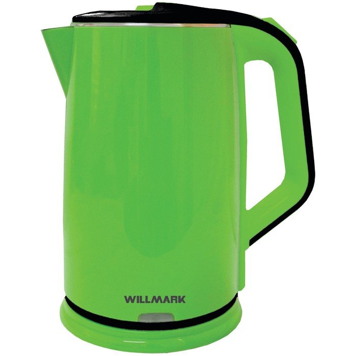 Чайник электрический WILLMARK WEK-2012PS, пластик, колба металл, 2 л, 2000 Вт, салатовый