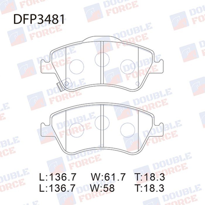 Колодки тормозные дисковые Double Force DFP3481