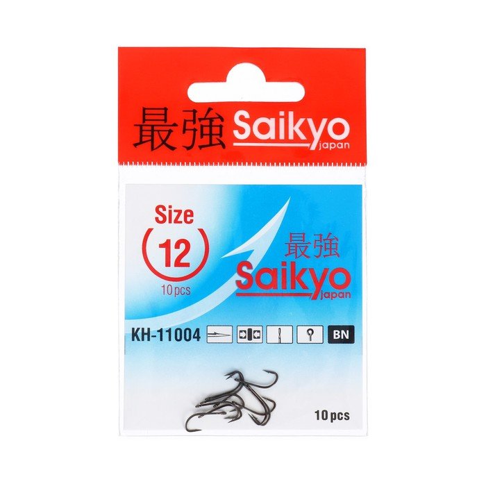 Крючки Saikyo KH-11004 Crystal BN № 12, 10 шт