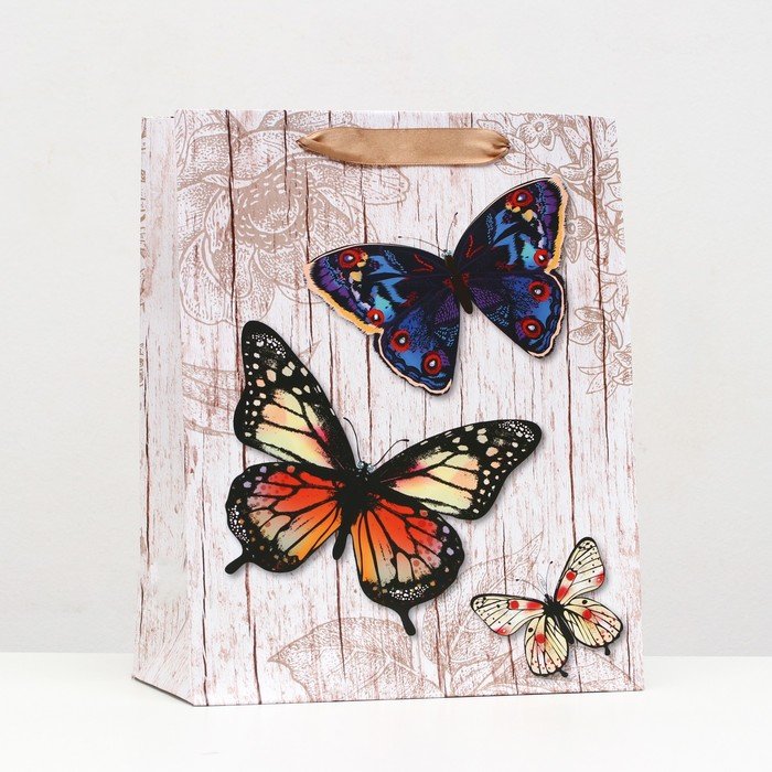 Пакет ламинированный "Бабочки" 26x32x12