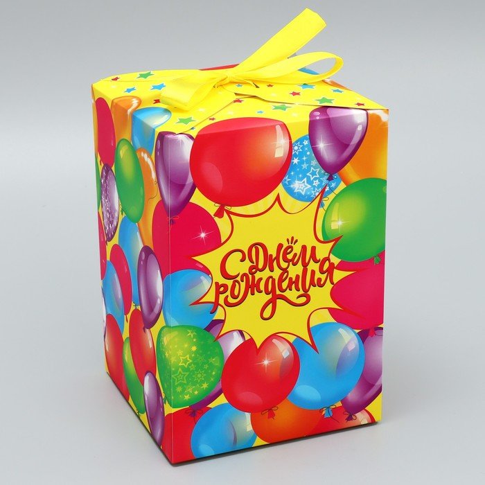 Складная коробка «С Днем рождения», 12 × 18 × 12 см