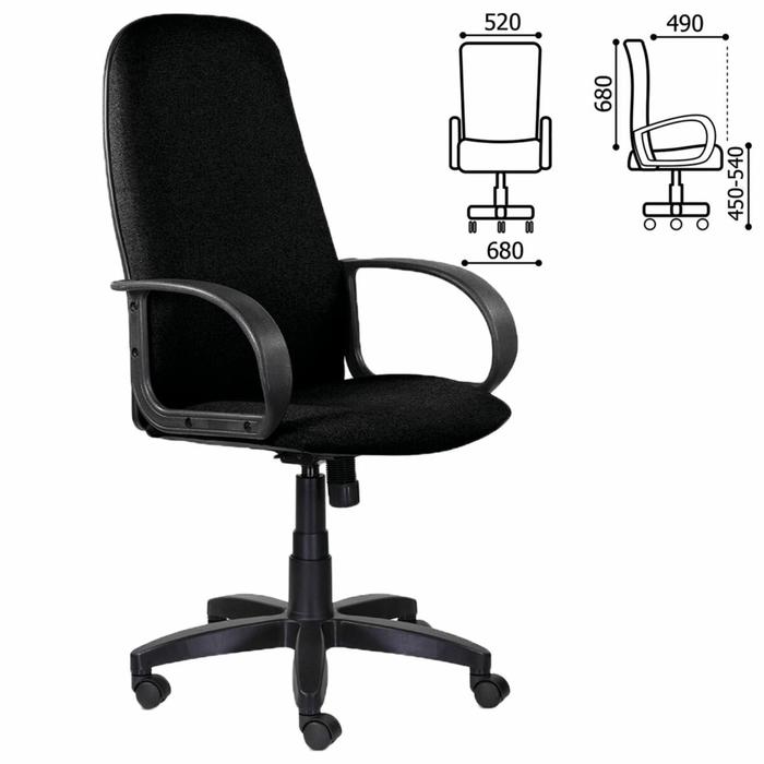 Кресло офисное BRABIX "Praktik EX-279", ткань/экокожа, черное, 532017