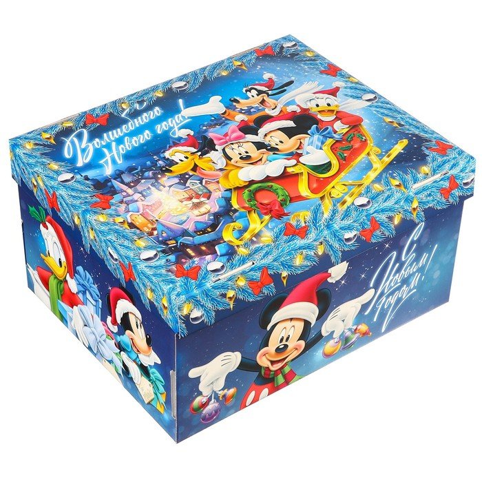 Коробка складная, с крышкой, 31 х 25,5 х 16 см "Счастья и волшебства", Микки Маус
