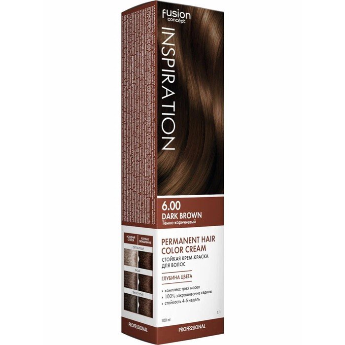 Краска для волос Concept Fusion Inspiration, тон 6.00 тёмно-коричневый, 100 мл