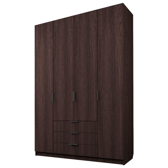 Шкаф 4-х дверный «Экон», 1600×520×2300 мм, 3 ящика, цвет венге