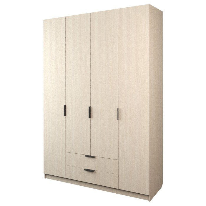Шкаф 4-х дверный «Экон», 1600×520×2300 мм, 2 ящика, цвет дуб сонома