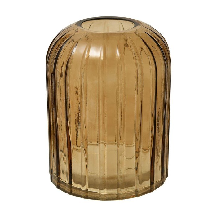 Декоративная ваза из стекла «Рельеф», 145×145×200 мм, цвет коричневый