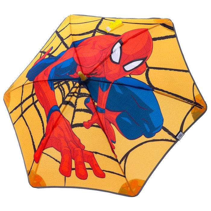 Зонт детский. Человек паук, оранжевый, 6 спиц d=90 см