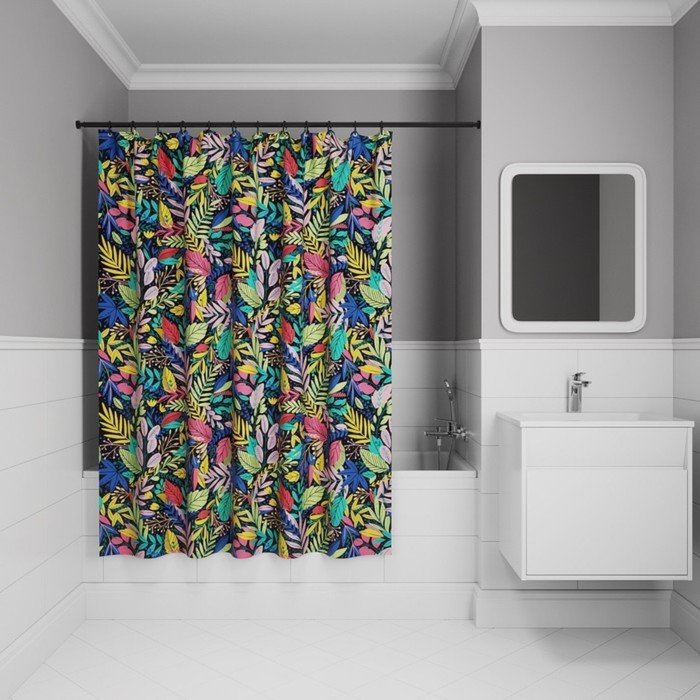 Штора для ванной комнаты IDDIS BF03P18i11, 200х180 см, полиэстер, цвет разноцветный