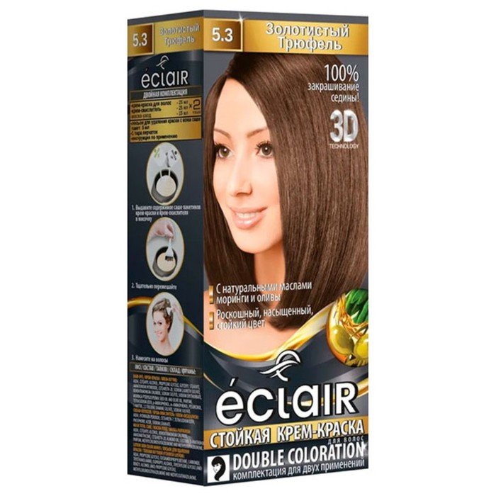 Крем-краска для волос Eclair 3D, 5.3 золотистый трюфель