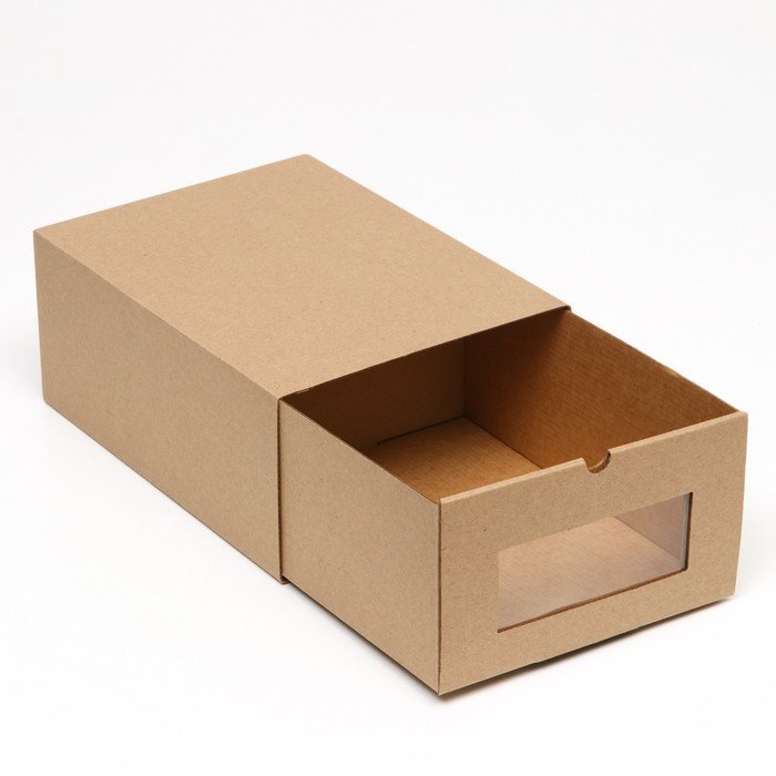 Коробка пенал для обуви, бурая, 25 х 19 х 11 см  набор 5 шт