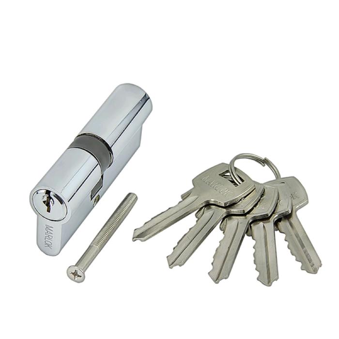 Цилиндр стальной MARLOK ЦМ 60-5К англ. ключ/ключ, цвет хром