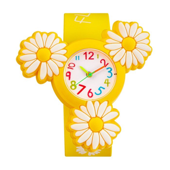 Часы наручные детские "Ромашки", со спинером, ремешок l-21.5 см