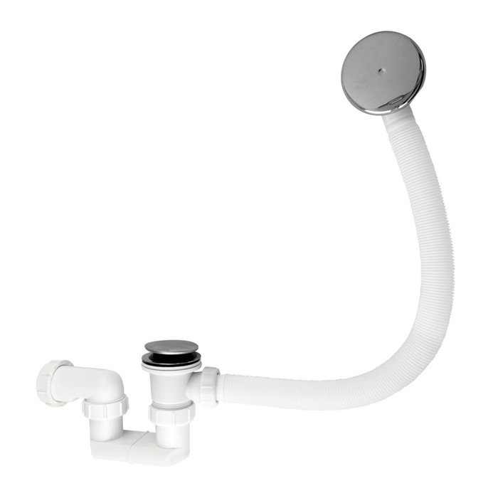 Сифон для ванны "САНАКС" 8732, d=70 мм, автомат, нажимной, длина шлага 520 мм, пластиковый