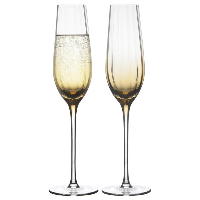 Набор бокалов для шампанского Liberty Jones Gemma, 225 мл, 2 шт, цвет янтарный