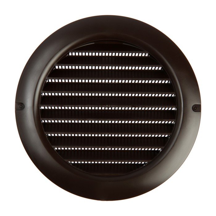 Решетка вентиляционная ZEIN, d=150 мм, круглая, с сеткой, фланец, неразъемная, коричневый
