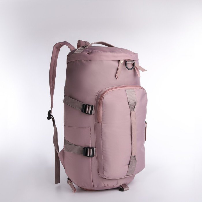 Рюкзак на молнии, 4 наружных кармана, отделение для обуви, цвет розовый