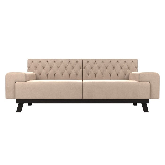 Прямой диван «Мюнхен Люкс», велюр, цвет бежевый