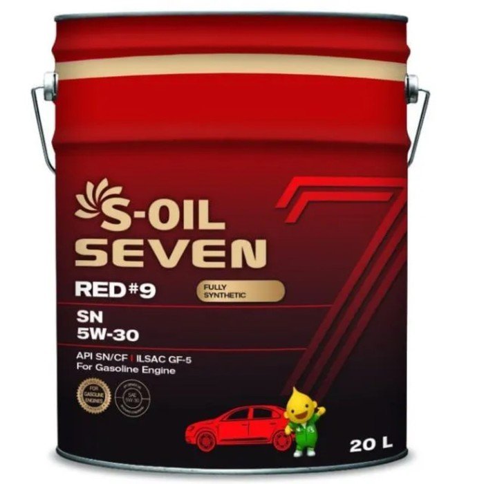Автомобильное масло S-OIL 7 RED #9 SN 5W-30 синтетика, 20 л