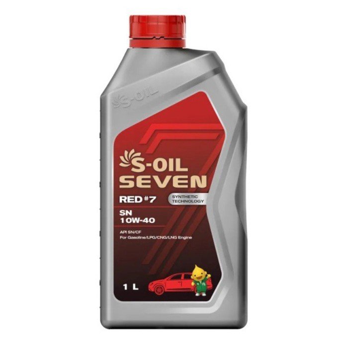 Автомобильное масло S-OIL 7 RED #7 SN 10W-40 полусинтетика, 1 л