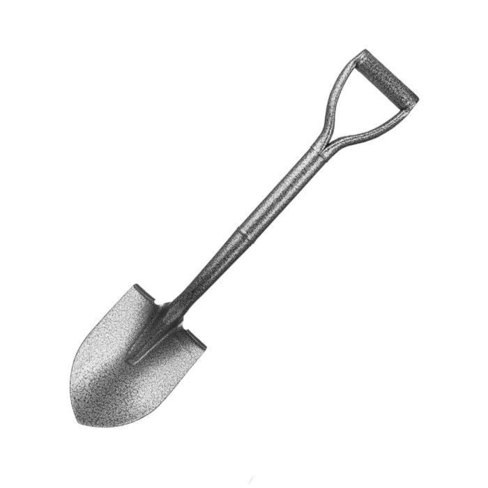 Лопата сапёрная, острая, L = 72 см, рельсовая сталь, деревянный черенок с V-ручкой