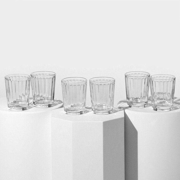 Набор стеклянных стаканов «Оптика», 60 мл, 6 шт