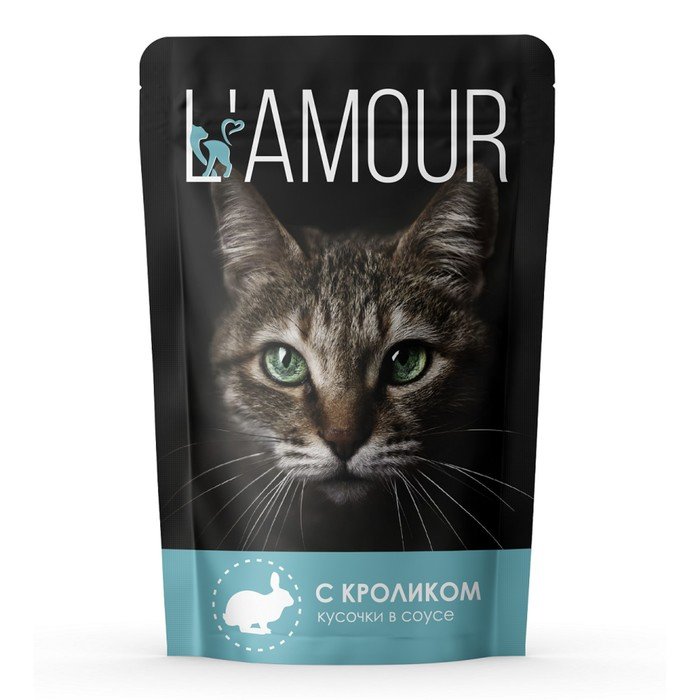 Влажный корм "L’AMOUR" для кошек, кролик в соусе, 75 г