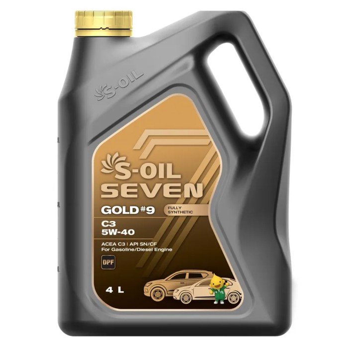 Автомобильное масло S-OIL 7 GOLD #9 C3  5W-40 синтетика, 4 л