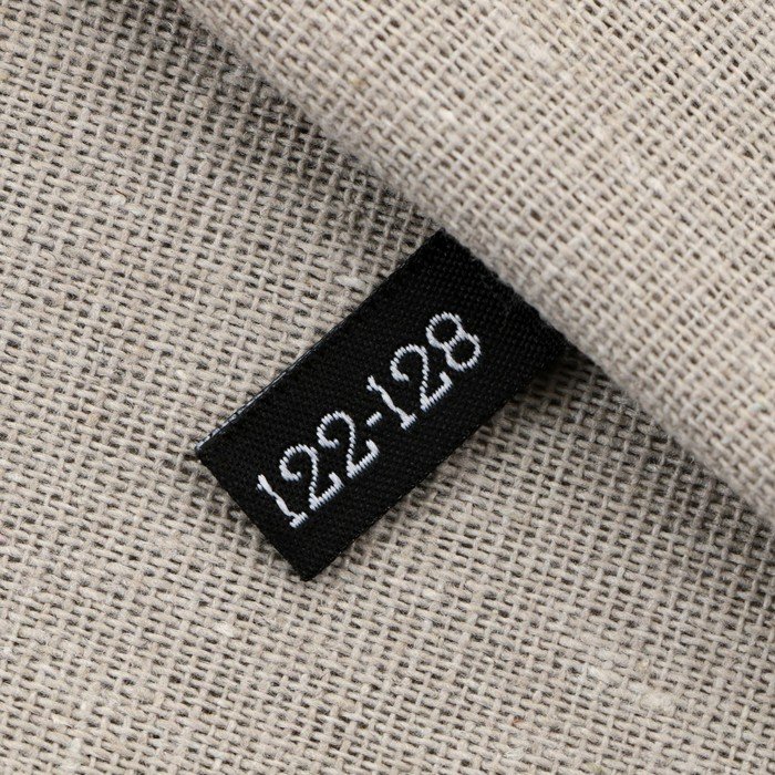 Нашивка текстильная «122-128», 5 х 1.1 см, цвет чёрный