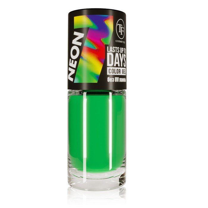 Лак для ногтей TF Color Gel Lasts Up To 7 Days Neon, тон 318 Green Splash, 8 мл