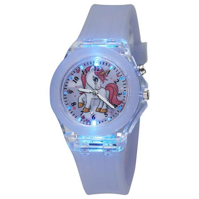 Часы наручные детские "Единорог", d-3.8 см, ремешок силикон 23 см