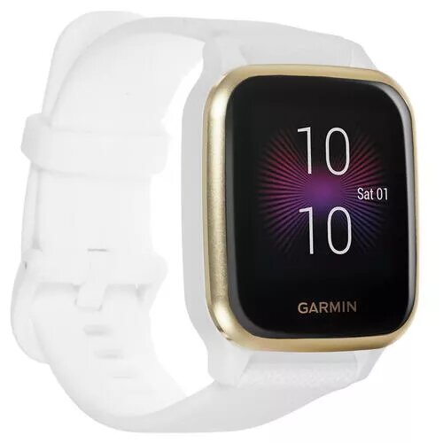 Смарт-часы Garmin Venu Sq NFC корпус золотистый, ремешок белый