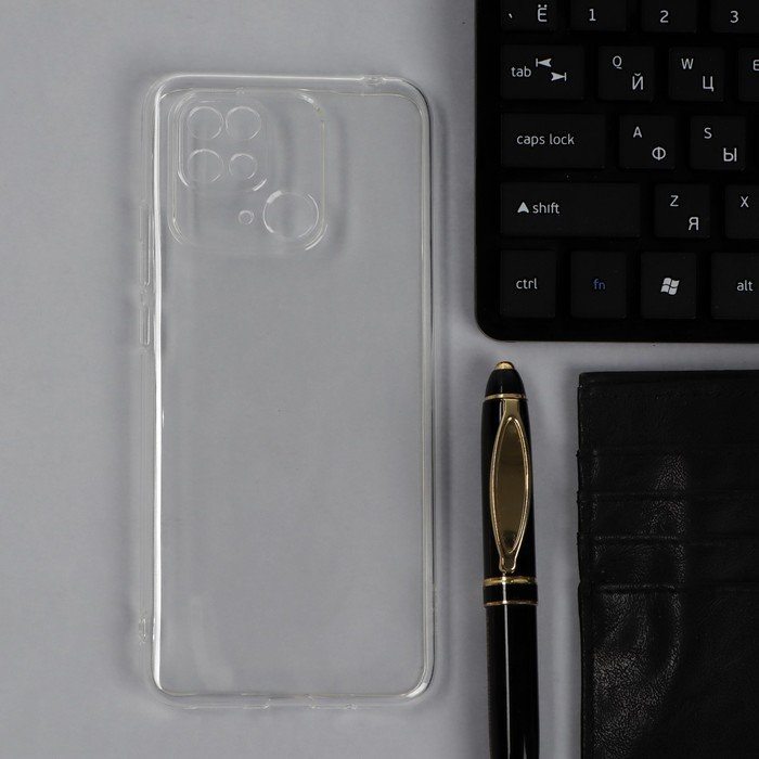 Чехол Krutoff, для Xiaomi Redmi 10C, силиконовый, прозрачный
