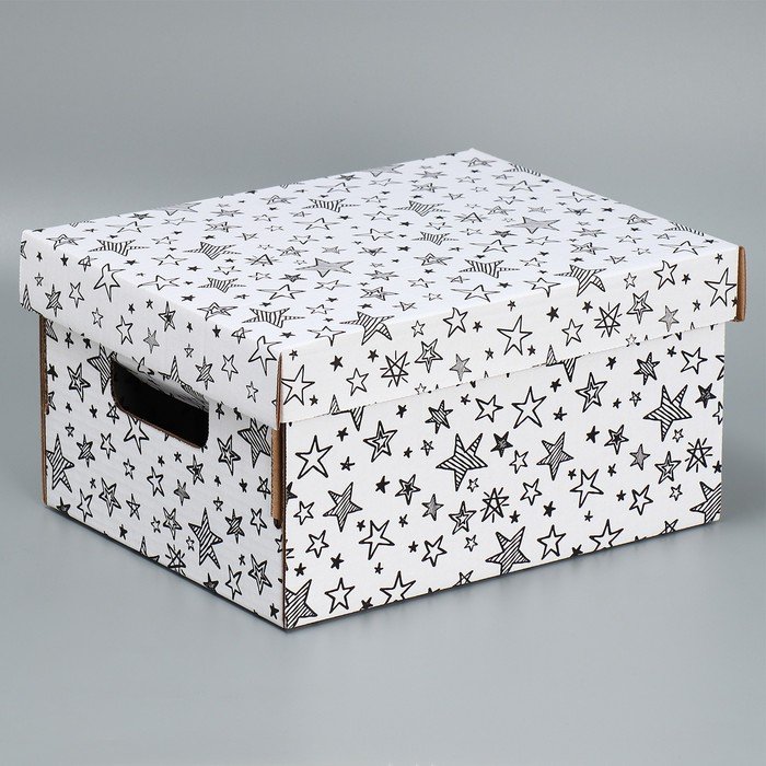 Складная коробка белая «Звёзды», 32.2 х 25.2 х 16,4 см