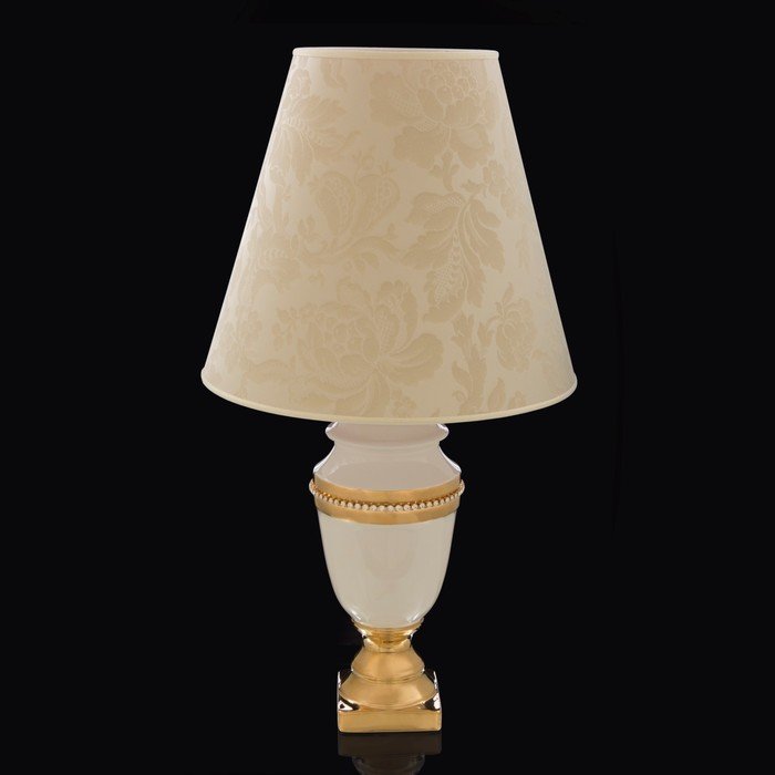 Лампа "Мозель",белая с золотом, керамика, 16x16xh:38 см