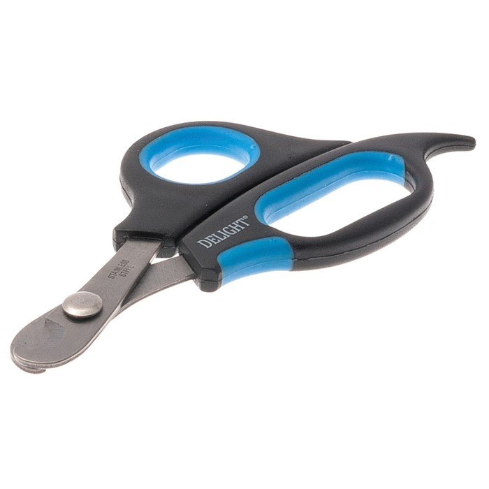 Когтерез-ножницы DeLIGHT, большой загнутый, 19,9 см, чёрно-синий
