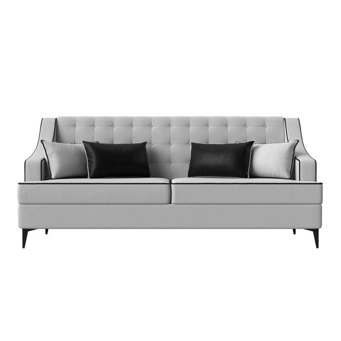 Прямой диван «Марк», экокожа, цвет белый / чёрный
