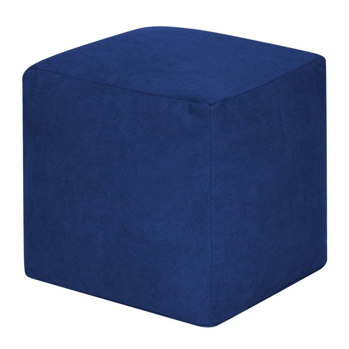 Пуфик «Куб», велюр, цвет синий