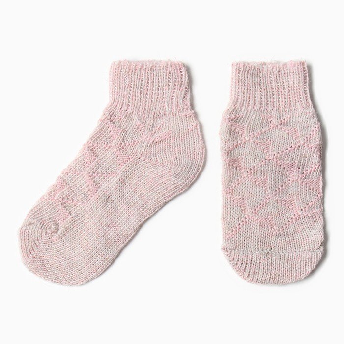 Носки детские шерстяные, цвет светло-розовый, размер 16