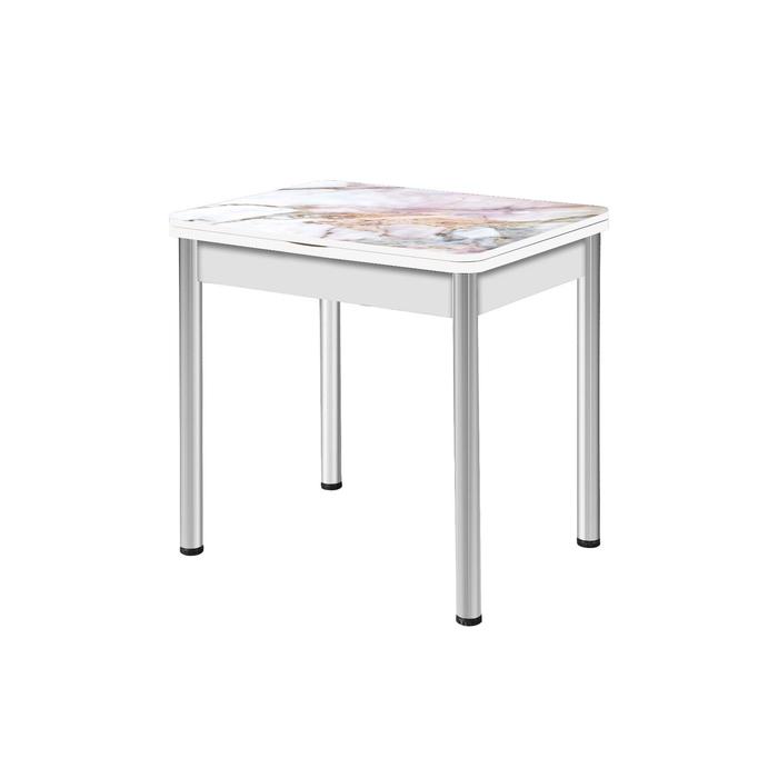 Стол поворотно-раскладной «Ника», 800(1200) × 600 × 750 мм, хром, цвет белый / 470382719
